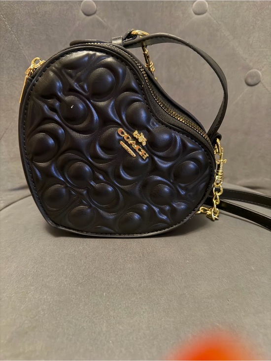 Coach Handbags - Coach Black Quilted Heart-Shaped Mini Crossbody
